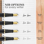 Wordsworth & Black Fountain Pen Set, 18K Gilded Extra Fine Nib, Includes 24 - Image 6