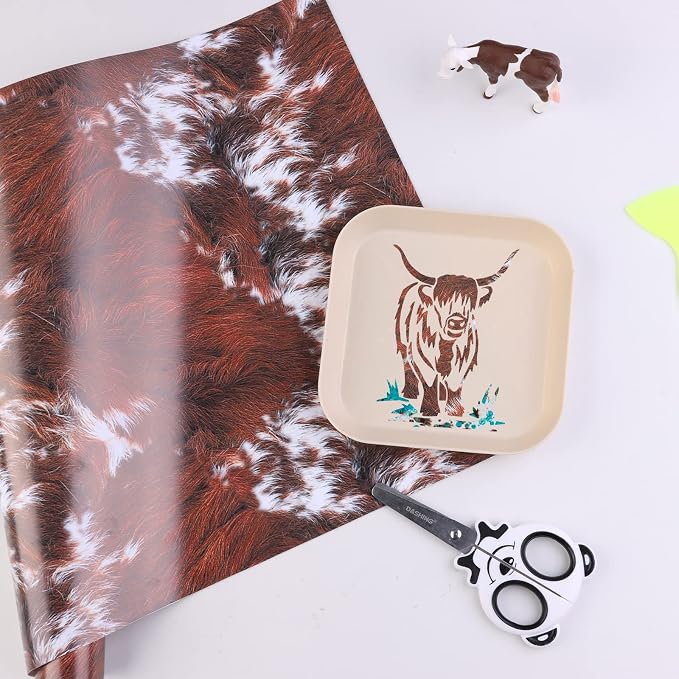 Tintnut Cow Print Permanent Vinyl Roll 12in x 5ft Red Brown Adhesive Vinyl | - Image 7