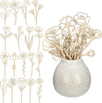 RattanView 36 Pcs Wooden Wildflower Decor Set Wood Flowers Cutout Signs by RattanView