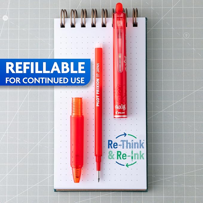 PILOT FriXion Clicker Erasable, Refillable & Retractable Gel Ink Pens, Fine - Image 8