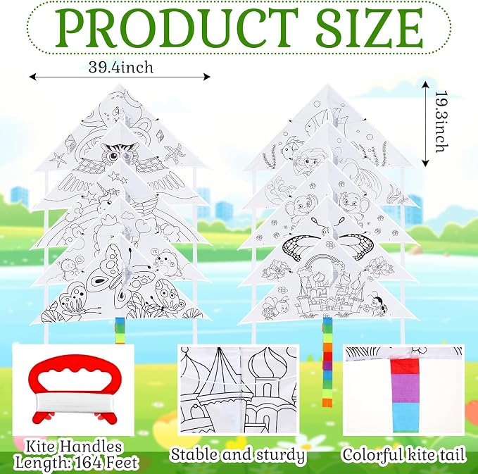 Libima 120 Pack Large Kites for Kids and Adults Bulk 39.4 Inch DIY Making Kit - Image 2