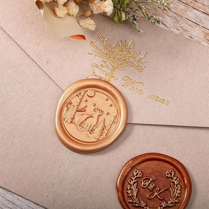 KAINSY Custom Wax Seal Stamp, Personalized Name Logo Sealing Stamp, Brass Wax - Image 6