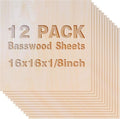 12 Pack Basswood Sheets 1/8x16x16 Inch, Unfinished Wood by Unknown
