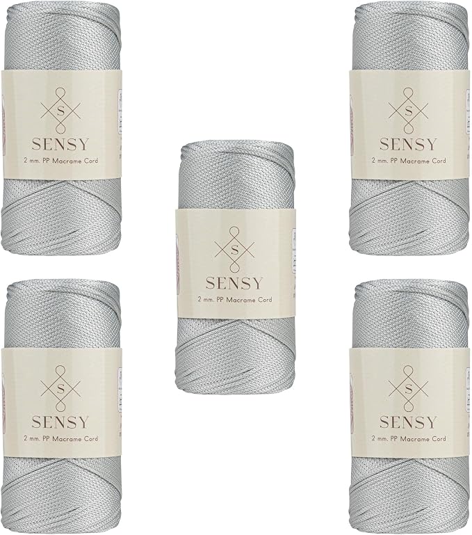 5 Skeins of Sensy Premium 2mm 251 Yards Polyester Rope 100% Polypropylene Cord by SSENSY