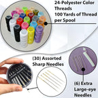 VelloStar Sewing Kit for Adults – Easy to Use Needle and Thread Kit, 24 Color - Image 3