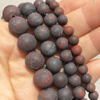 8mm Matte Red Flower Stone Bead, 15-Inch Matte Round Loose Stone Beads - Image 7