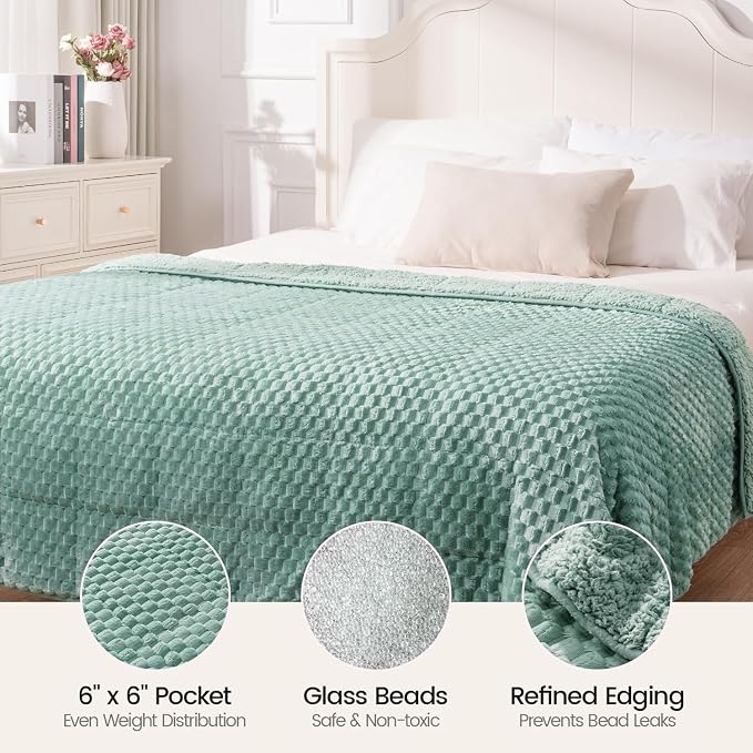 Super Fuzzy Soft Fleece Sherpa Weighted Blanket 20 lbs - Image 5