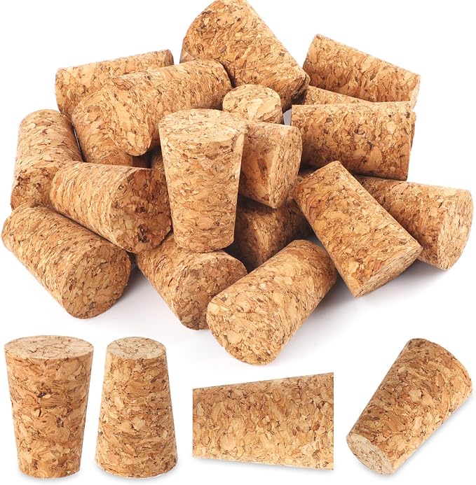 Wine Corks, Natural Soft Wood Wine Bottle Corks, Leakproof Tapered Corks by Svalor