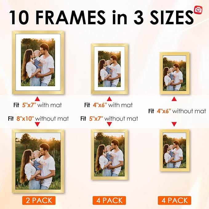 FIXSMITH 10 Pack Picture Frames Collage Wall Decor - Image 2