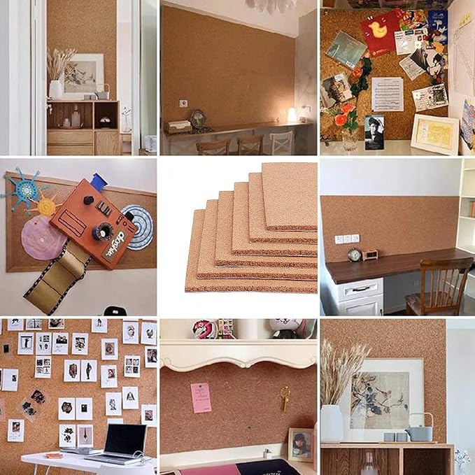 BENECREAT 6 Pack 11.7x8.2" Self-Adhesive Cork Sheets Rectangle Insulation Cork - Image 9