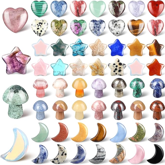 Nuenen 60 Pieces 20 * 20 * 6 mm Crystal Mushroom Sculpture Heart Shaped Moon by Nuenen