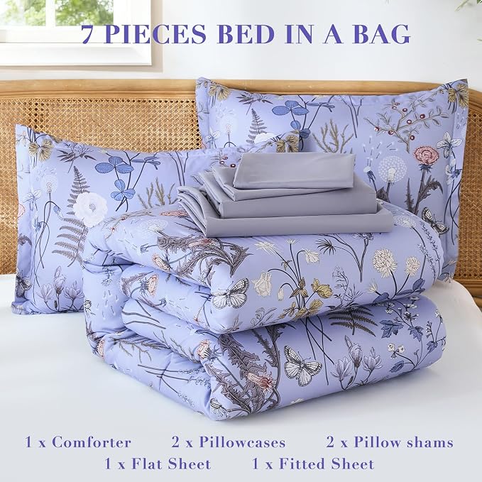 Yiran King Size Comforter Set 7 Piece, Lightweight Bed in a Bag King - Image 6