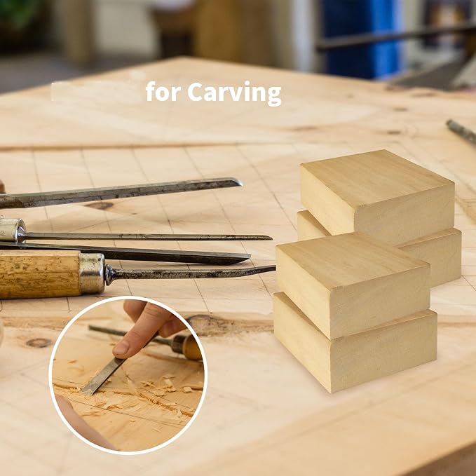 4 Pack Unfinished Basswood Blocks - Image 3