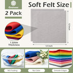 Light Gray Soft Felt Sheets for Crafts, 1.6mm Thick, Handmade Crafts, DIY - Image 3