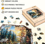 Autumn Dreamscape Puzzles Adults Gifts Wooden 90 Pieces 7.7 * 7.6in - Image 2
