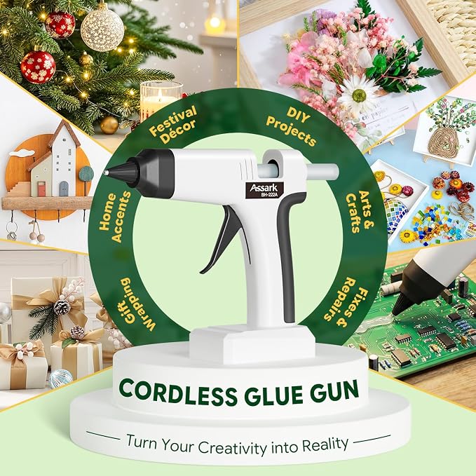 Assark Cordless Hot Glue Gun, Full Size, 6000mAh 60-Min Battery, Plug-in - Image 7