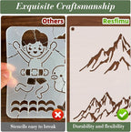 15Pcs Mountains and Animals Stencils - Image 3
