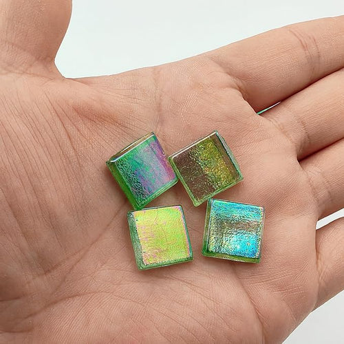 1.1 LB Ice Jade Mosaic Tiles, 0.59“ Square Glass Mosaic Pieces - Image 2