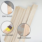 222Pcs Balsa Wood Sticks, Wood Strips Balsa Square Wooden Dowels Hardwood - Image 4
