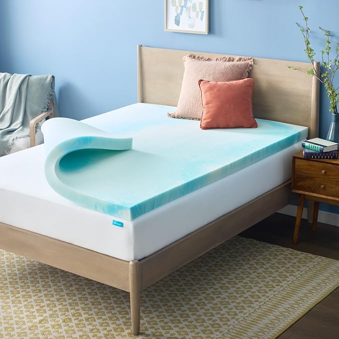Linenspa 3 Inch Swirl Gel Memory Foam Mattress Topper, California King Size – by Linenspa