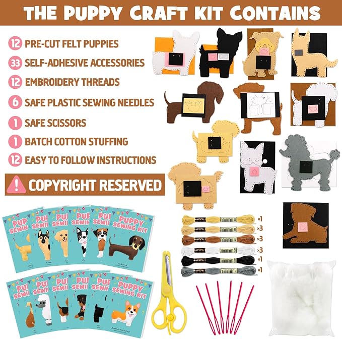 CiyvoLyeen Puppy Sewing Kit for Kids –Fun Plush Toy Sewing for Girls & Boys – - Image 4