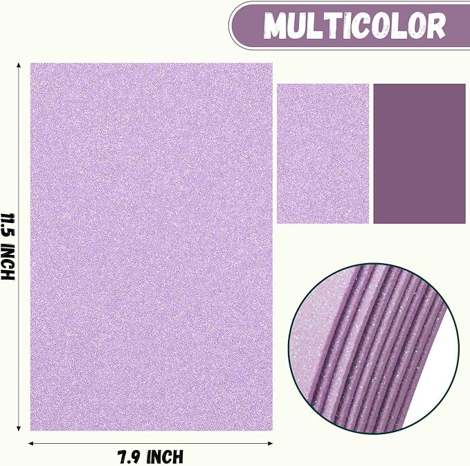10 Pack Glitter Foam Sheets Craft 8 x 12 inch | Sparkles Foam Paper - Image 2