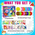 16 Pack Arts and Crafts for Kids, Toddler Crafts Animal Paper Plate Art Kit - Image 2