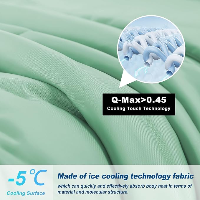 Cooling Comforter Queen Size, Double-Sided Cold Tech Fabric Quilted Bed - Image 2