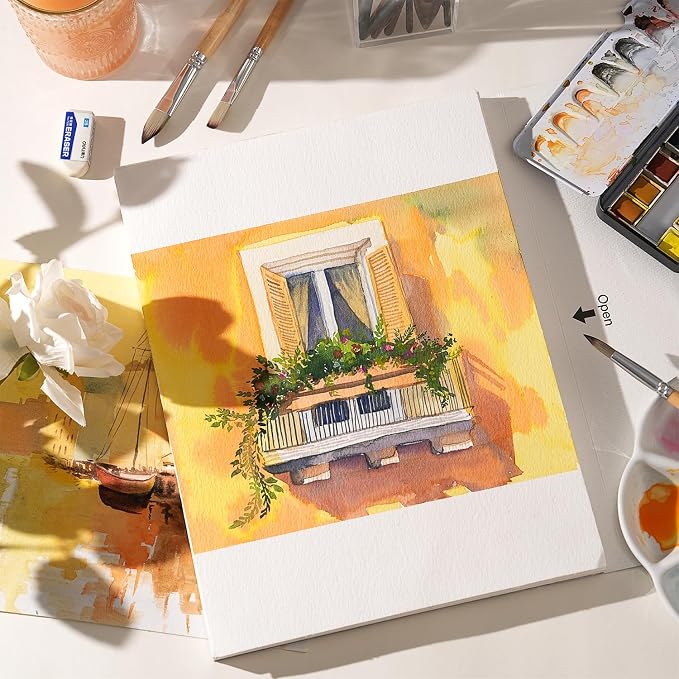 Watercolor Paper Block 9x12 Inch, Fuumuui 100% Cotton Paper Pad, 22 Sheets - Image 7