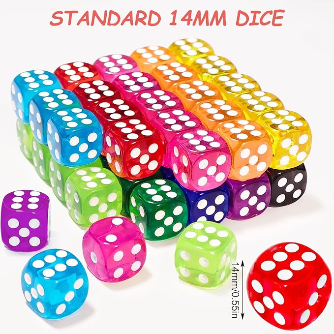 300 Pieces Colored Dice Bulk Set 14 MM 6 Sided Standard Dices - Image 3