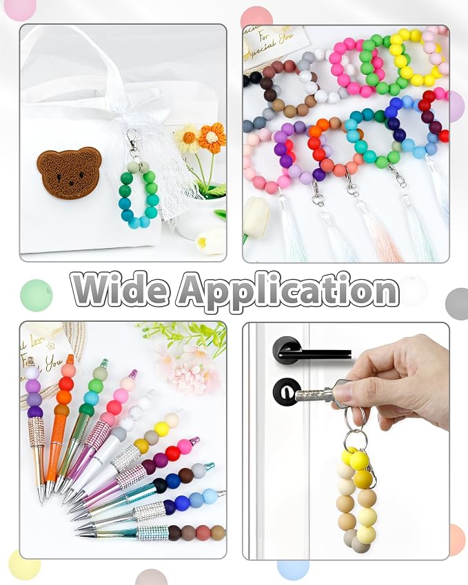FIVEIZERO 160PCS 15mm Round Silicone Beads, Wear-resistant, Easy-clean - Image 5