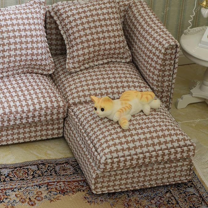 iLAND Dollhouse Furniture Sectional Dollhouse Couch Set, Miniature Furniture - Image 8