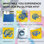 HTVRONT Glitter HTV Heat Transfer Vinyl Roll - Image 3