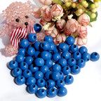 240Pcs 16mm Navy Blue Wood Beads - Image 2