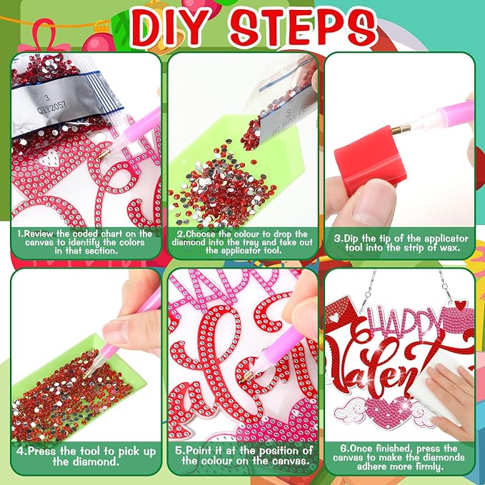 Cinnvoice 12 Pcs Summer Seasonal Diamond Art Hanging Ornament Kit - Image 4