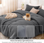 Love's cabin Dark Grey Queen Comforter Set, 3-Piece Prewashed Bed Set - Image 7