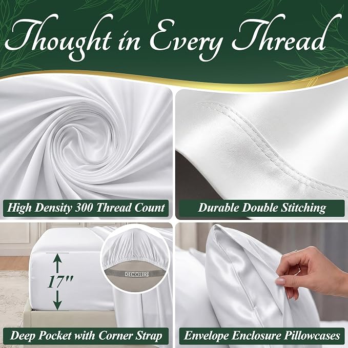 DECOLURE 100% Viscose Derived from Bamboo Sheets King Size - Image 4