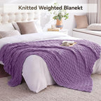 Knitted Weighted Blanket for Adult, No Beads Heavy Blanket 50” x 60'' 7lbs - Image 6