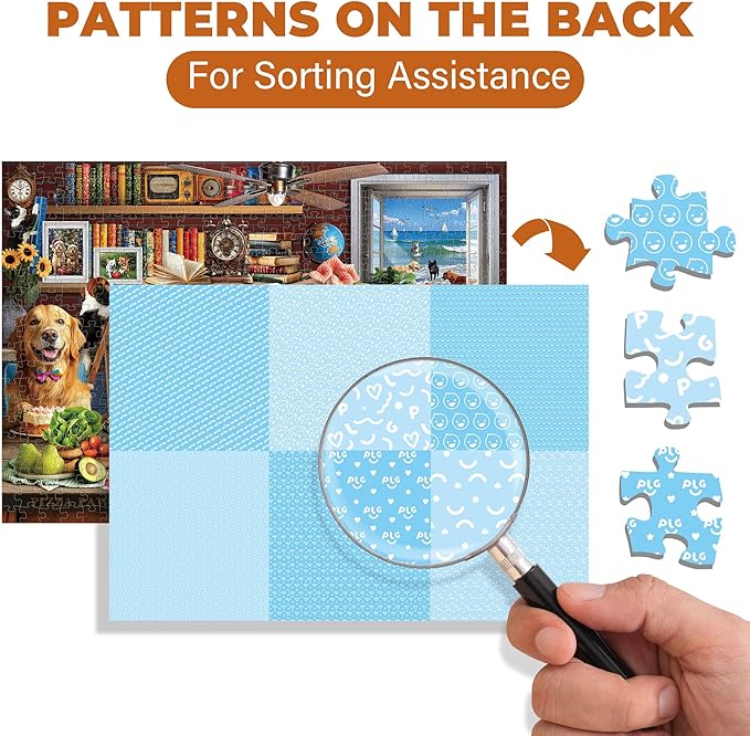 BenBen Puzzles for Adults 500 Pieces, Dogs' Dinner Party, Dog Jigsaw Puzzle - Image 4