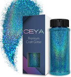 Ceya 3.8oz/ 110g Holographic Ultra Fine Glitter Powder Laser Sky Blue Glitter by CEYA