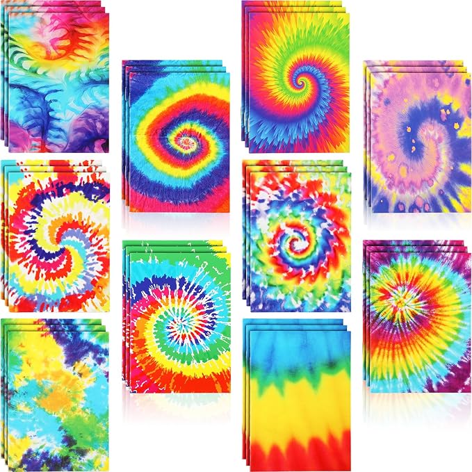 Tenceur 100 Pcs Mini Tie Dye Notepads Pastel Notebooks Small Multicolor Style by Tenceur