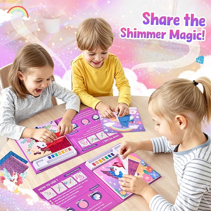 JoyCat Paint with Water Coloring Books & Shimmer Art | Princess Art & Craft - Image 4