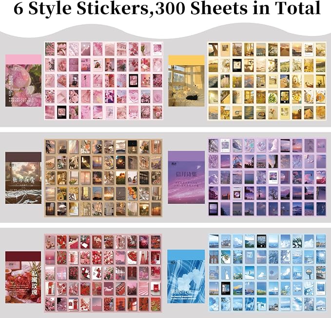 600 Pieces Washi Sticker Set, 12 Set Scrapbooking Diary Planner Album Diary - Image 3