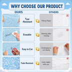 Blue Composition Bulletin Board Roll Non-Woven Fabric Poster 16in X 20ft | Back - Image 8