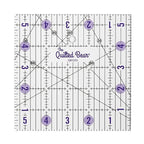 The Quilted Bear Square Quilting Ruler, Transparent Acrylic, 5.5" x 5.5" | by TheQuiltedBearsProducts