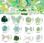 350 Pieces 3D Resin ABS Colorful Rose Flower Bows Butterfly Charms - Image 3