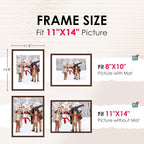 FIXSMITH 11x14 Picture Frame Set of 2, Photo Frame - Image 2