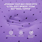 SINWEEK 3 Inch Gel Memory Foam Mattress Topper Ventilated Soft Pressure Relieve - Image 2