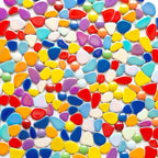 1.1 LB Ceramic Mosaic Tiles for Crafts Bulk, Mosaic Making Supplies, Iridescent by AONUOAO