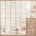 24 Pieces Stencils for Painting, Abstract Texture Mixed Media Art Supplies by Unknown
